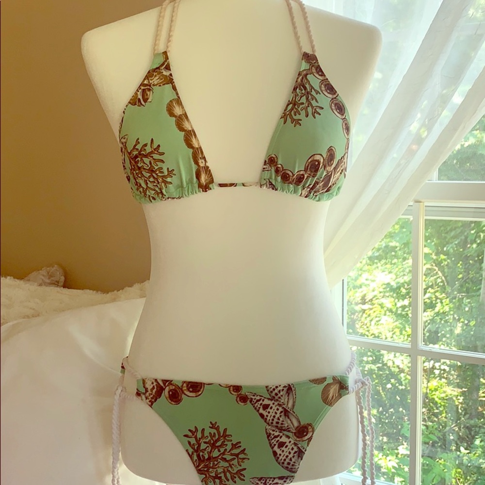 Vs Mint Green Shell Patterned Bikini - image 2